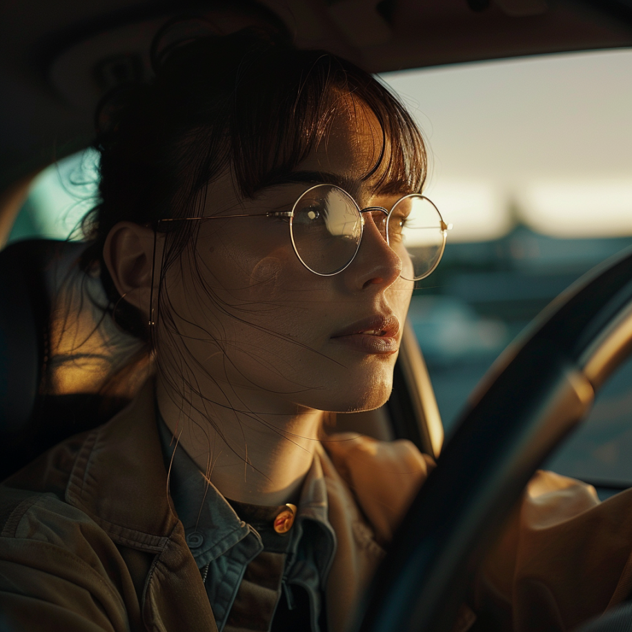 A closeup shot of a woman driving a car | Source: Midjourney